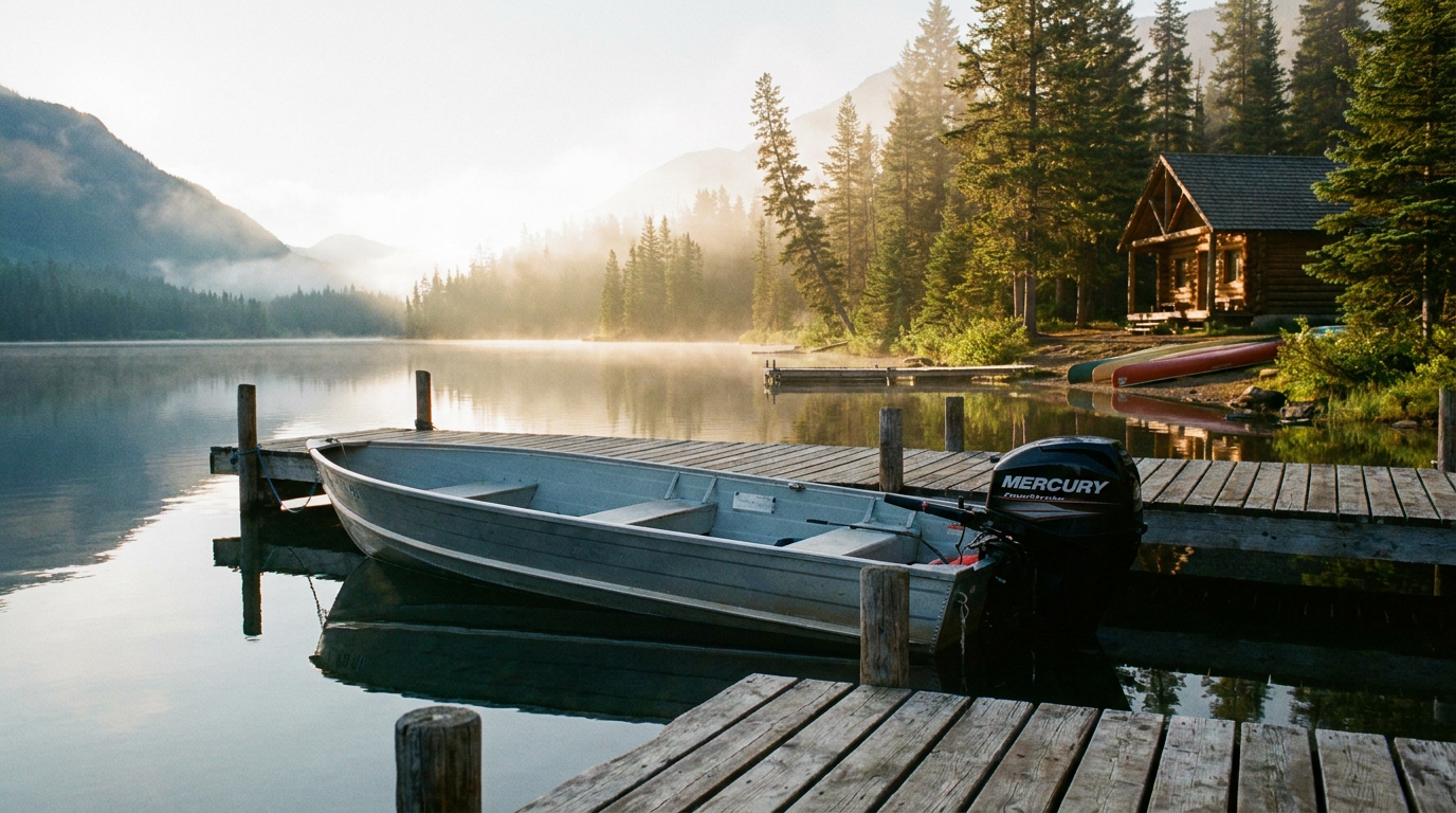 17-foot aluminum runabout with new Mercury 90 FourStroke EFI replacing an older 2-stroke.