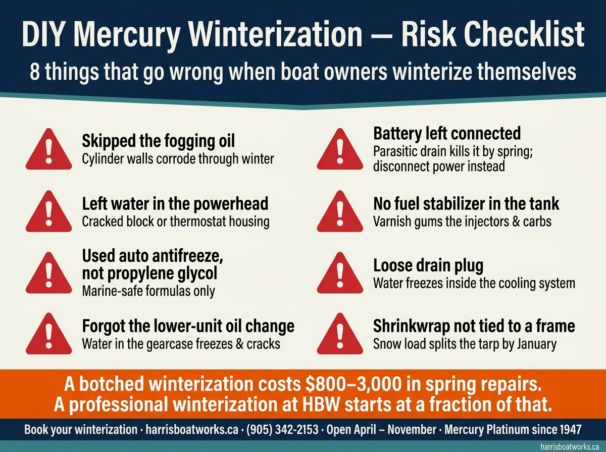DIY Mercury winterization risk checklist, 8 things that go wrong when boat owners winterize themselves