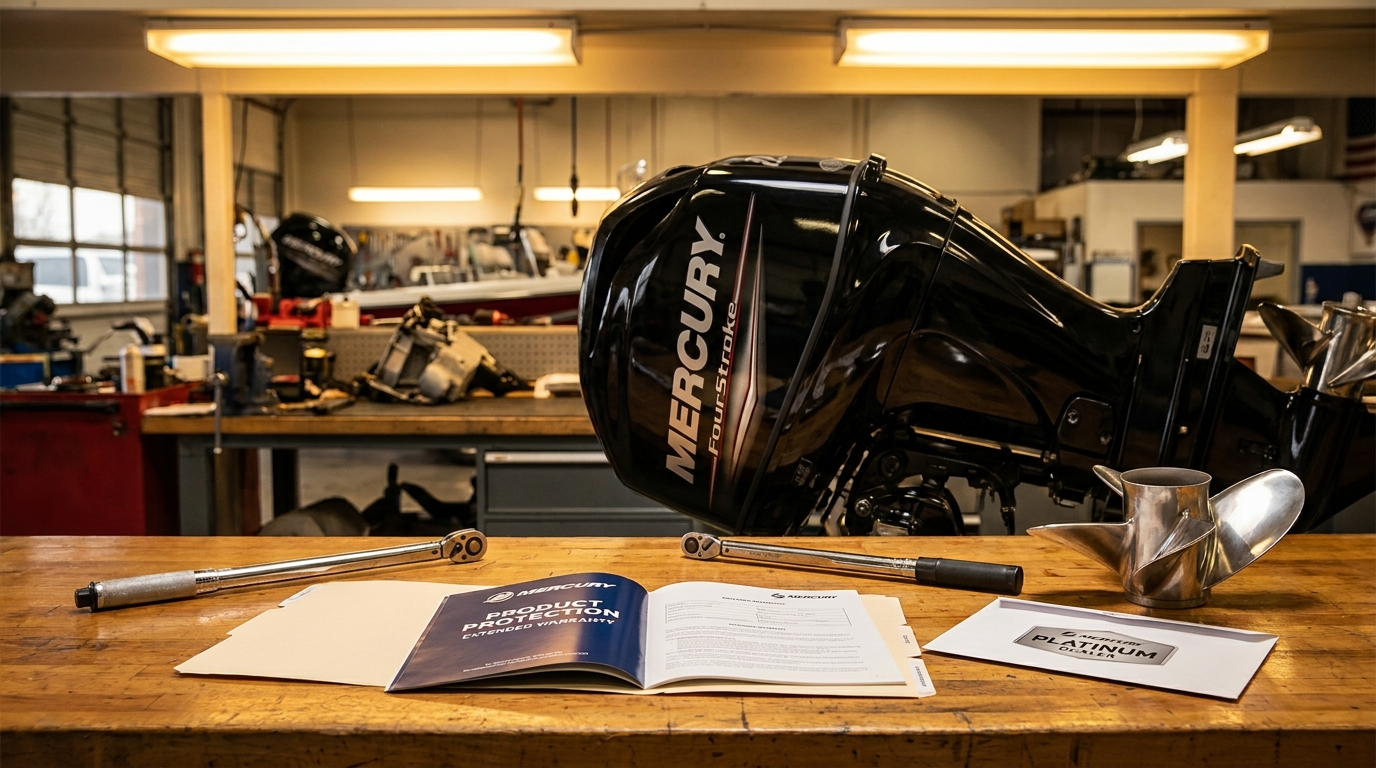 Mercury Product Protection warranty document with FourStroke outboard