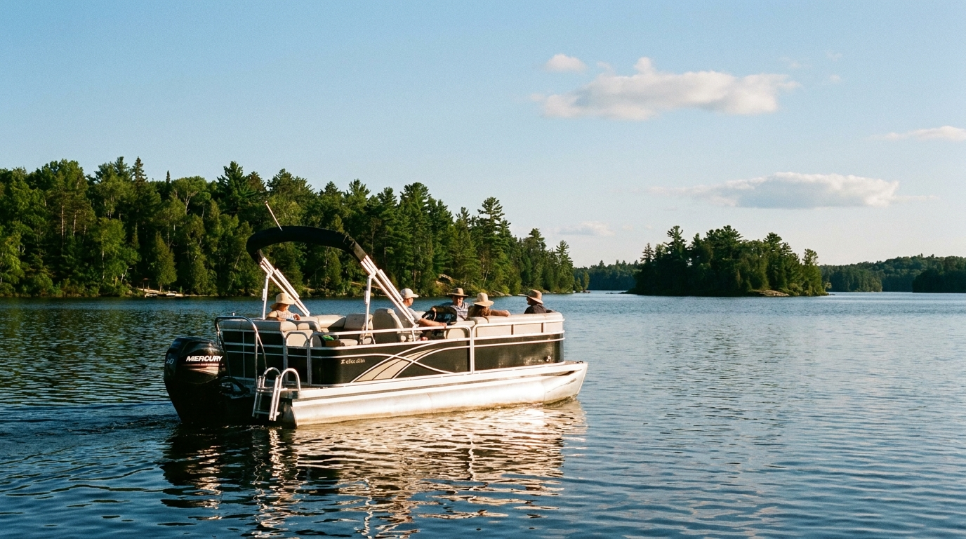 Bridgenorth Mercury repower, Chemong Lake pontoons.