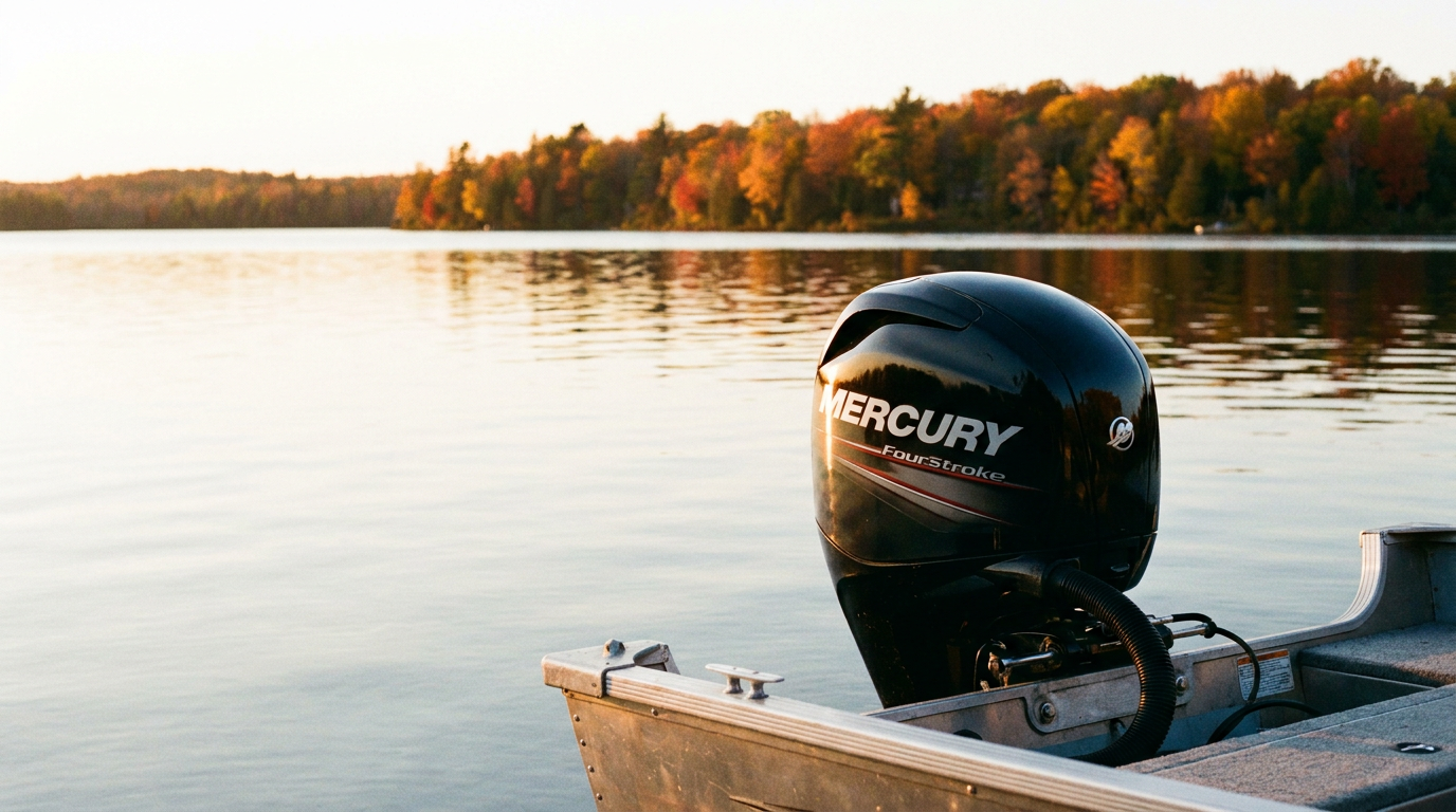 Mercury repower near Port Hope, Ontario, at Harris Boat Works on Rice Lake.